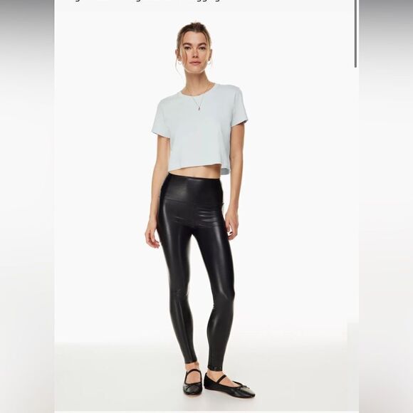 Aritzia High-waisted Vegan Leather leggings black Daria pant - Picture 1 of 9